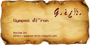 Gyepes Áron névjegykártya