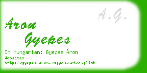 aron gyepes business card