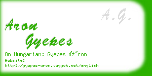 aron gyepes business card